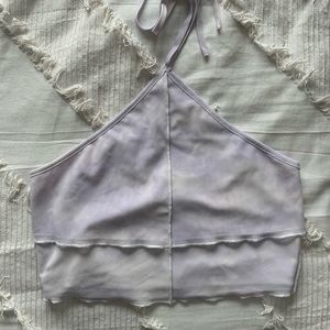 White fox lavender crop top